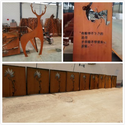 锈钢板树篦子 355gnh耐候钢雕刻树坑锈铁盖板长
