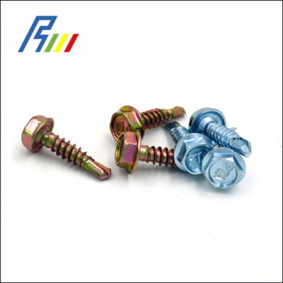天津制造 可加工定制 供应5.5×90mm 不锈钢螺纹法兰六方头钻尾螺钉