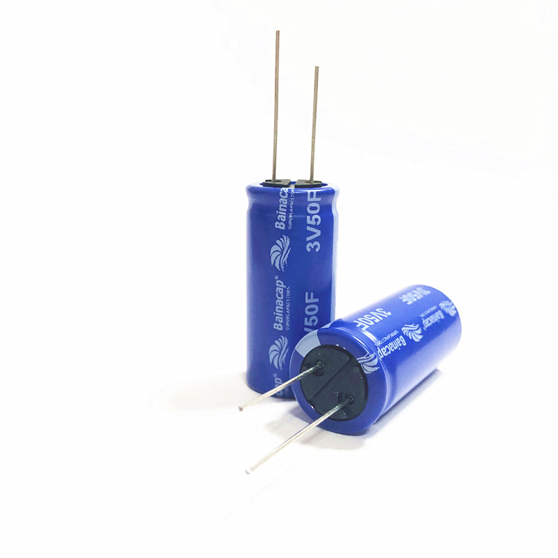 黄金超级电容器  法拉电容 3V50F 圆柱式体积18*40