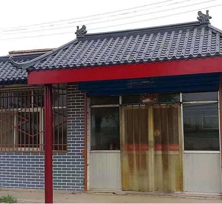 厂家直销、合成树脂瓦、双龙戏珠屋顶装饰配件、仿古屋顶树脂瓦