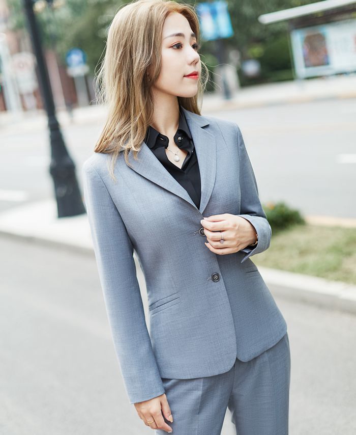 女西服订做天津女西装定制   天津西服灰色女西服厂家正装面试