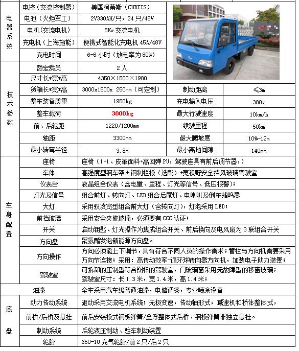 3吨货车参数